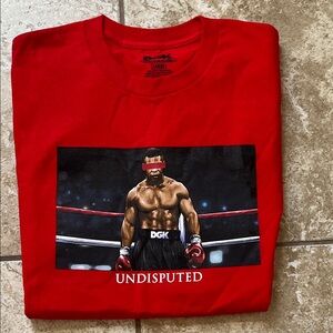 DGK Mike Tyson “Undisputed” Graphic T-Shirt Red Mens Large Streetwear Boxing Tee